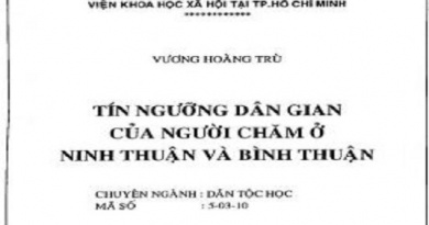 Tín ngưỡng dân gian của người Chăm ở Ninh Thuận và Bình Thuận Tín ngưỡng dân gian của người Chăm ở Ninh Thuận và Bình Thuận