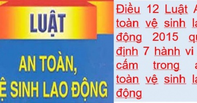 Các hành vi bị cấm trong an toàn vệ sinh lao động