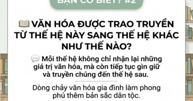 Bạn có biết? #2: Văn hóa được trao truyền từ thế hệ này sang thế hệ khác như thế nào?